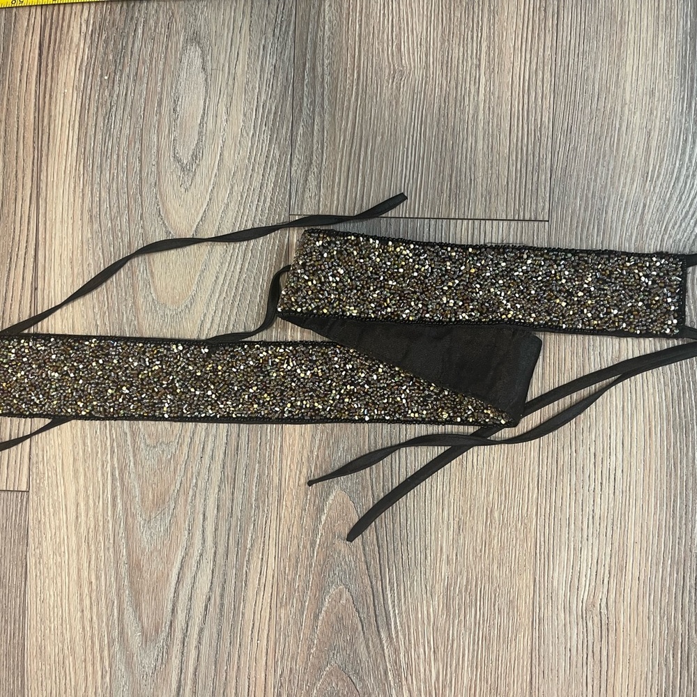 Black Beaded Boho Belt